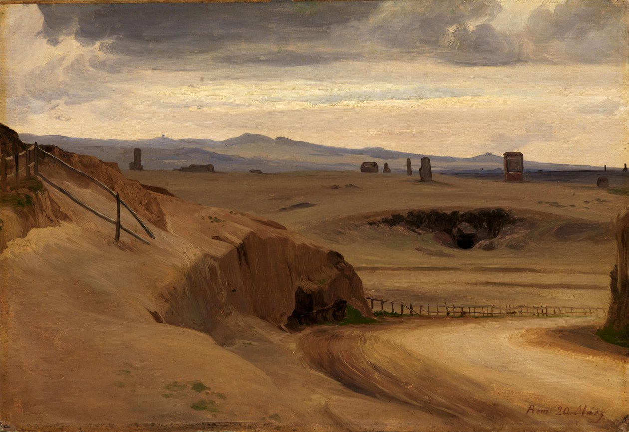 Gezicht op de Romeinse Campagna door Johann Wilhelm Schirmer