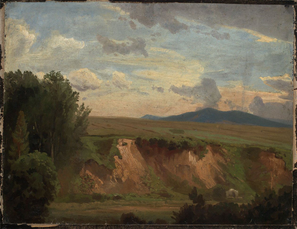 Zuid-Frans landschap met kale helling door Johann Wilhelm Schirmer