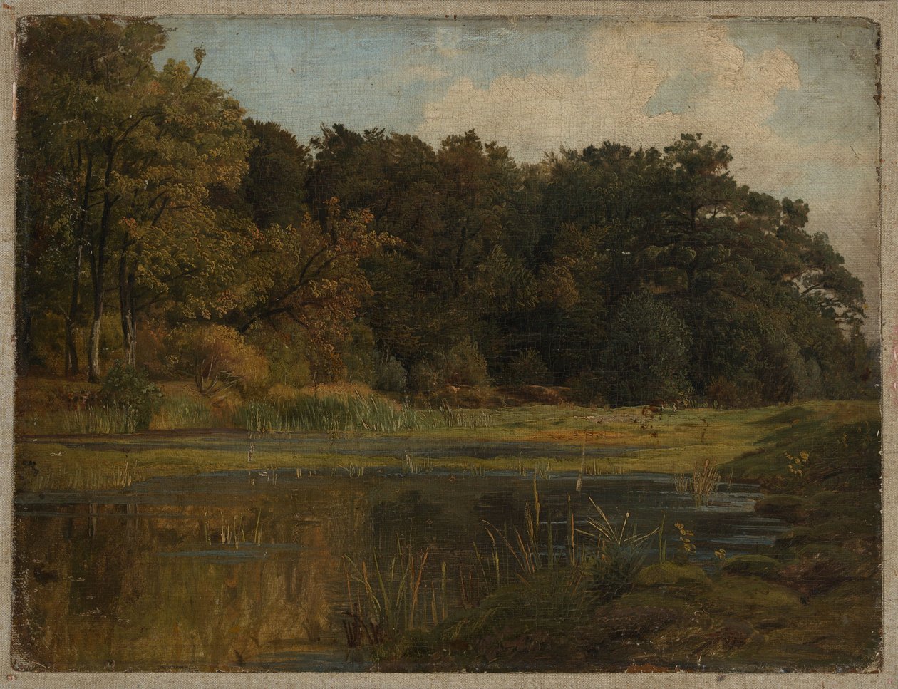 Bosvijver door Johann Wilhelm Schirmer