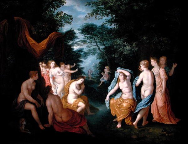 Diana en Acteon door Johann or Hans (attr.to) Konig