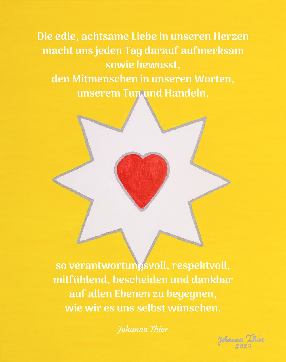 De vreugdebrengende hartliefde-ster - Versie 1 door Johanna Thier