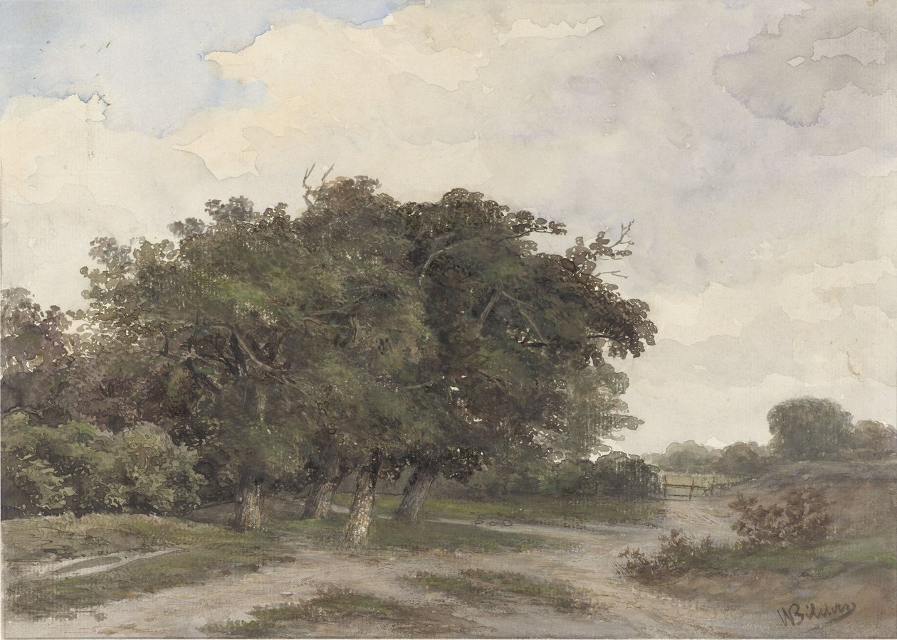 Landschap met bomen door Johannes Warnardus Bilders