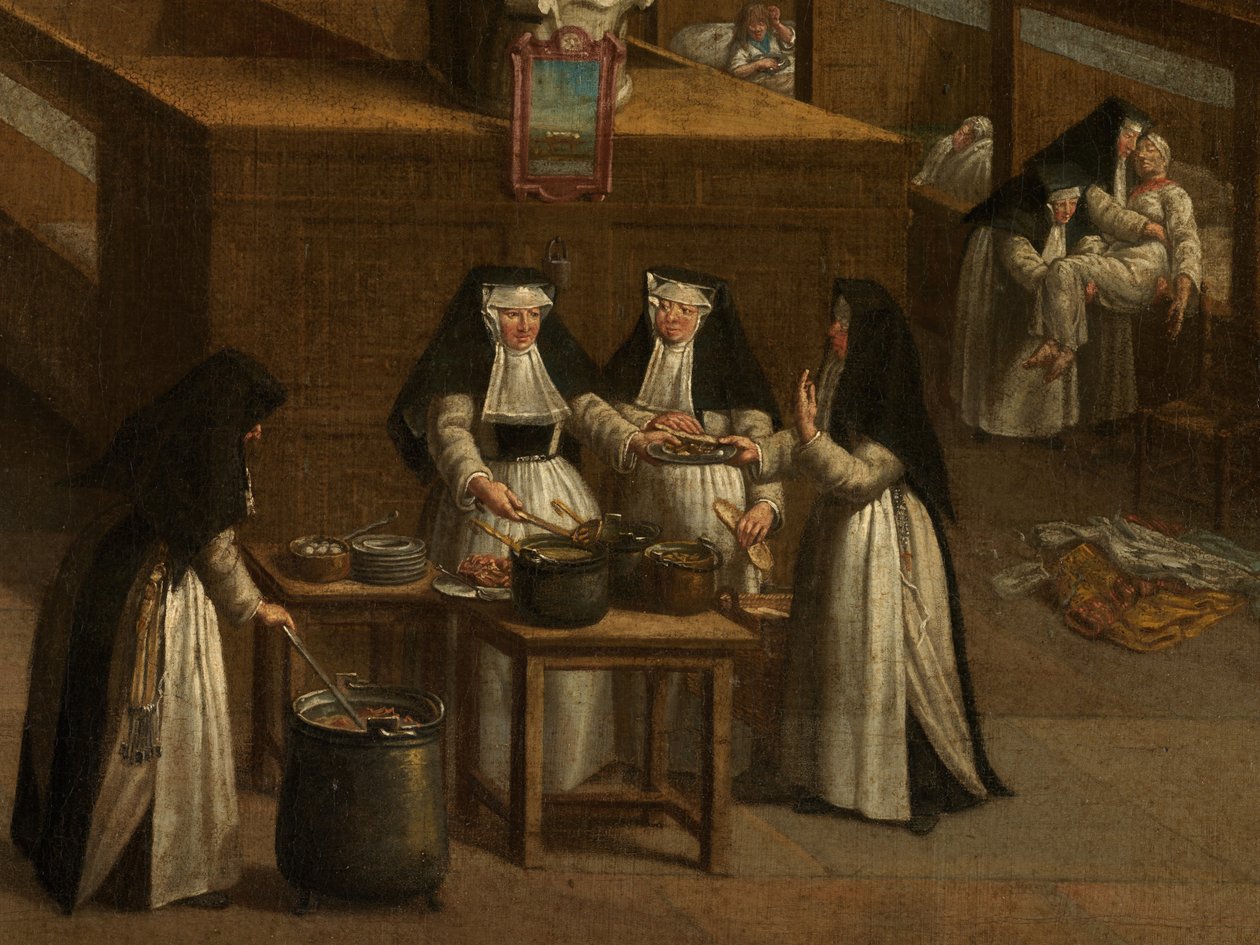 Detail van de zalen in het Sint-Janshospitaal door Johannes Beerblock
