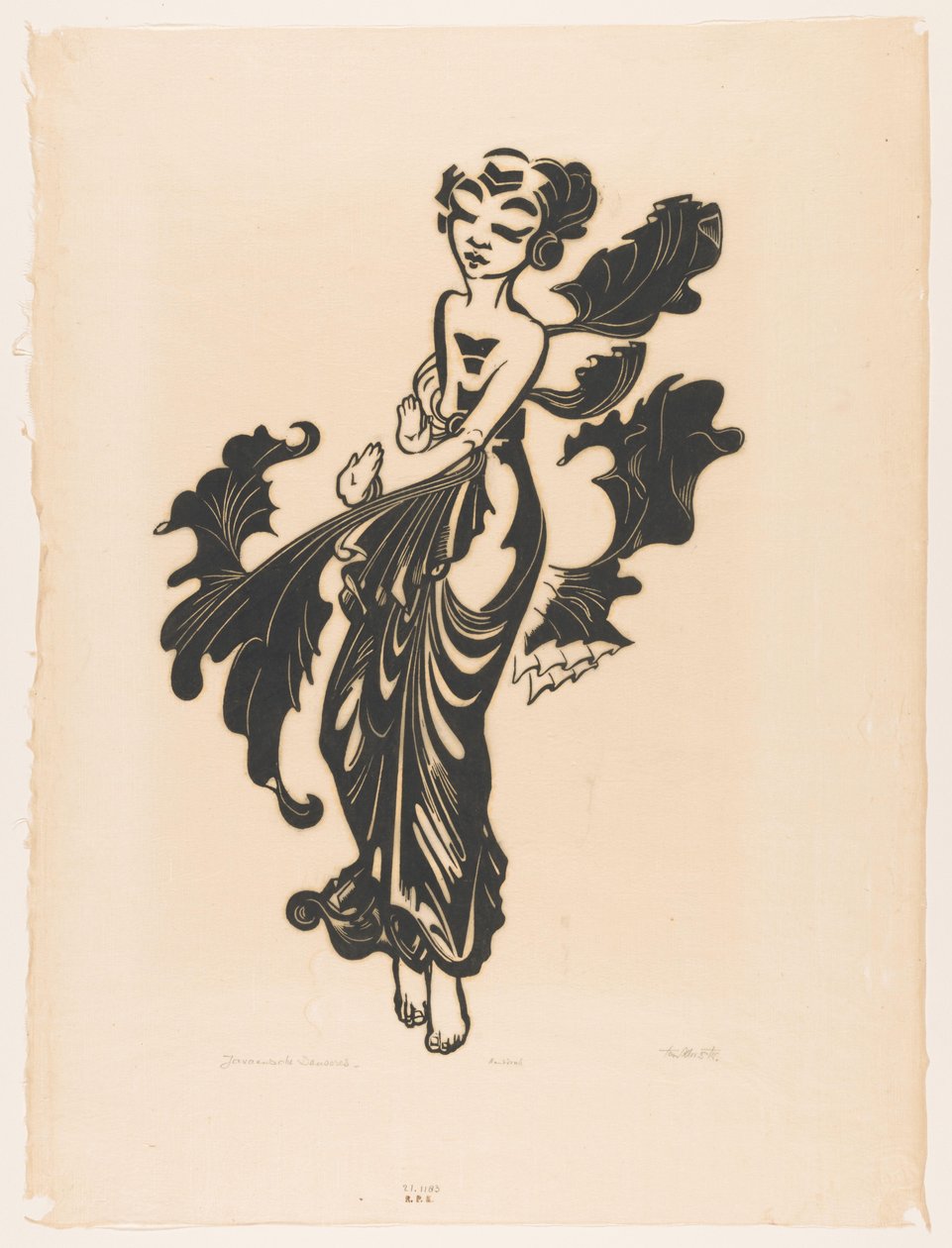 Javaansche danseres door Johannes Frederik Engelbert ten Klooster (signed by artist)