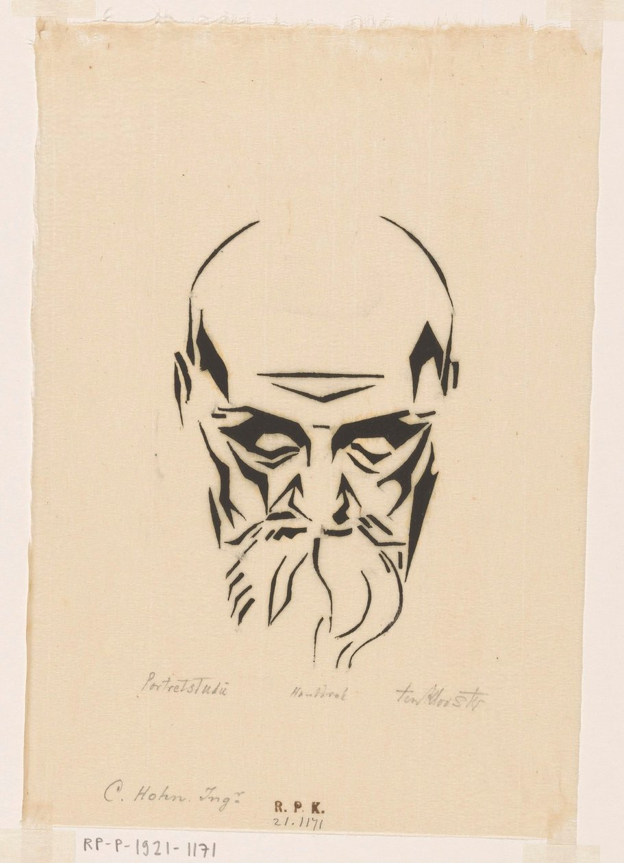 Portret van Carl Hohn door Johannes Frederik Engelbert ten Klooster (signed by artist)