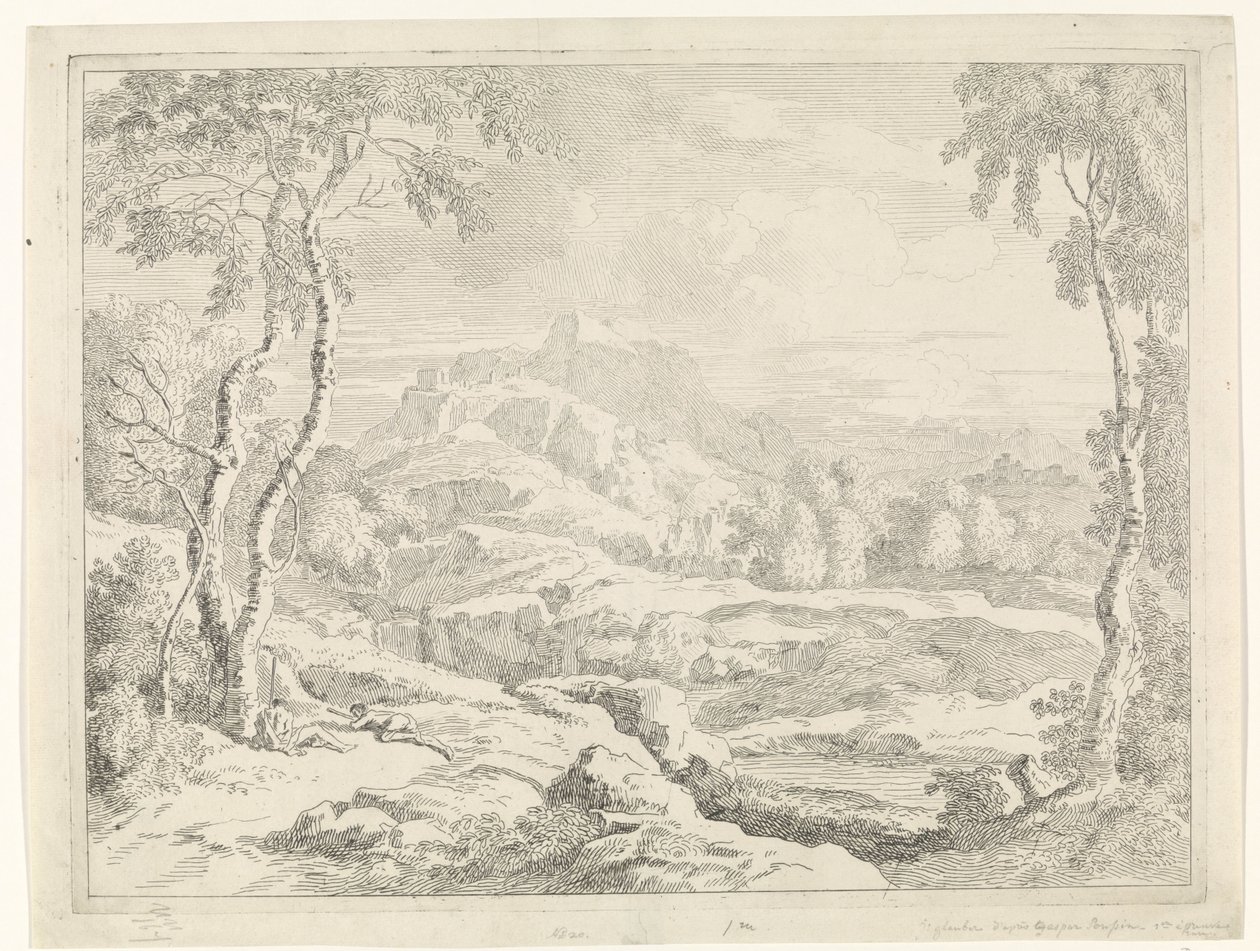Landschap met herders door Johannes Glauber