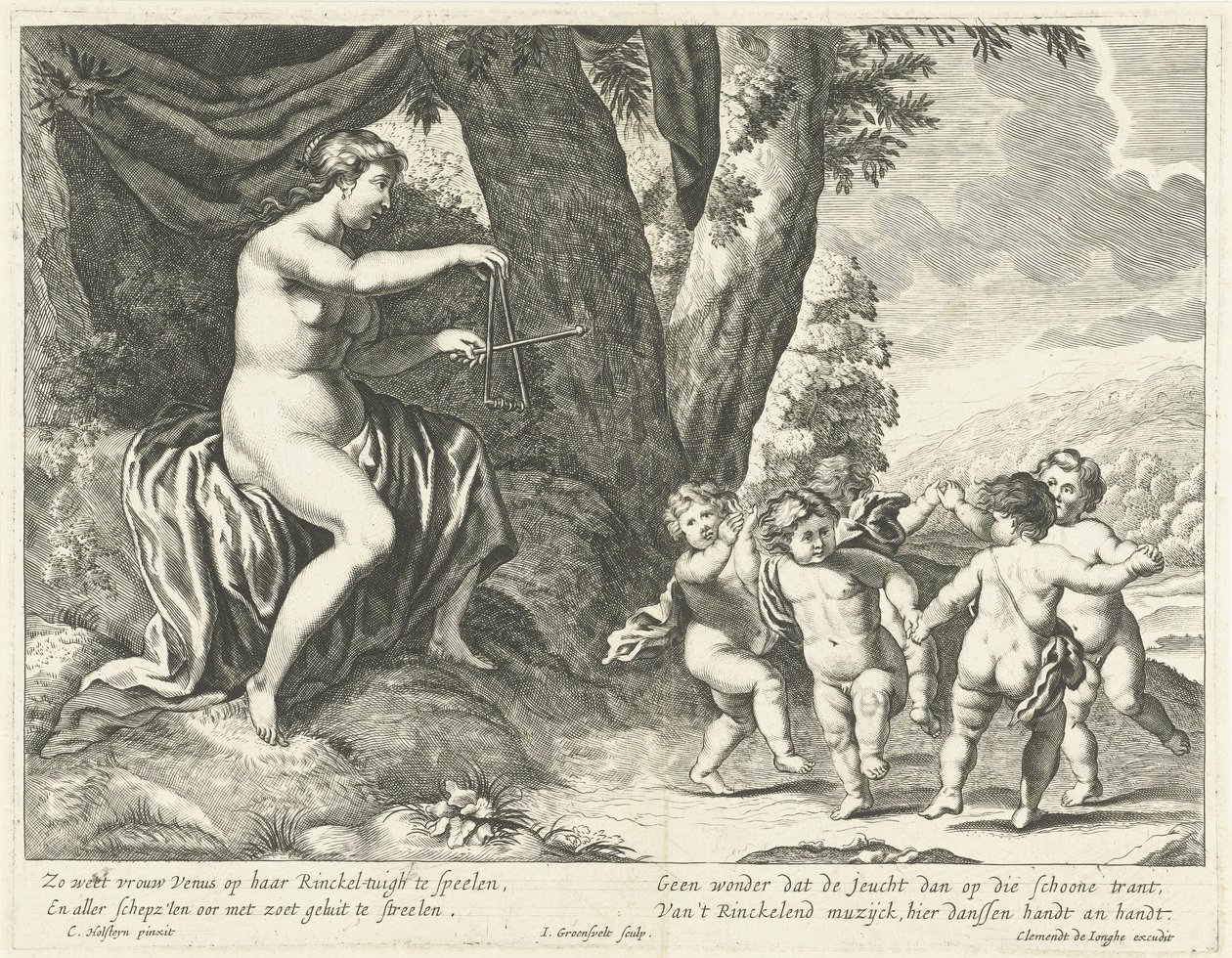 Venus en dansende putti door Johannes Gronsveld