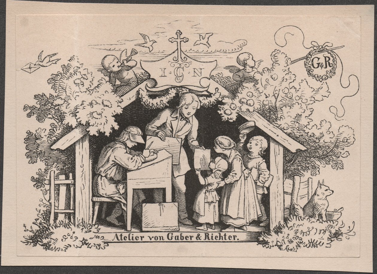 Studio door Gaber & Richter door Johannes Heinrich & Gaber August (1823 1894) Richter
