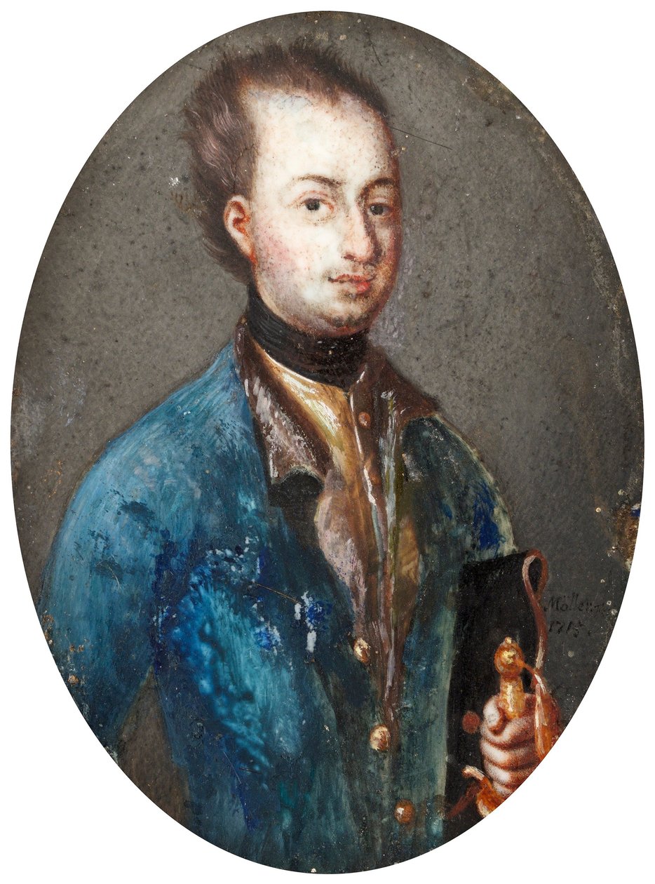 Portret van koning Karel XII van Zweden 1682-1718 door Johannes Heinrich Möller
