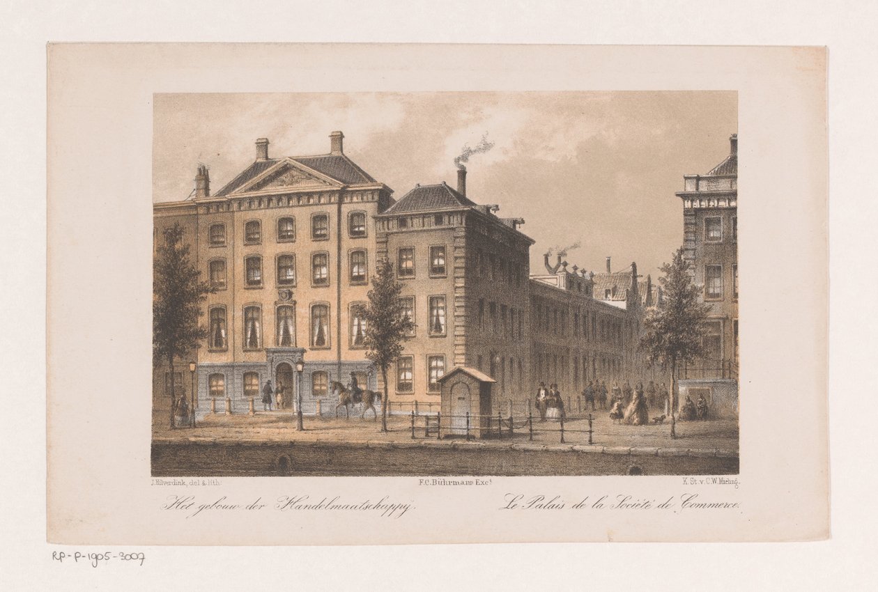 Hoofdkantoor van de Handel-Maatschappij in Amsterdam door Johannes Hilverdink