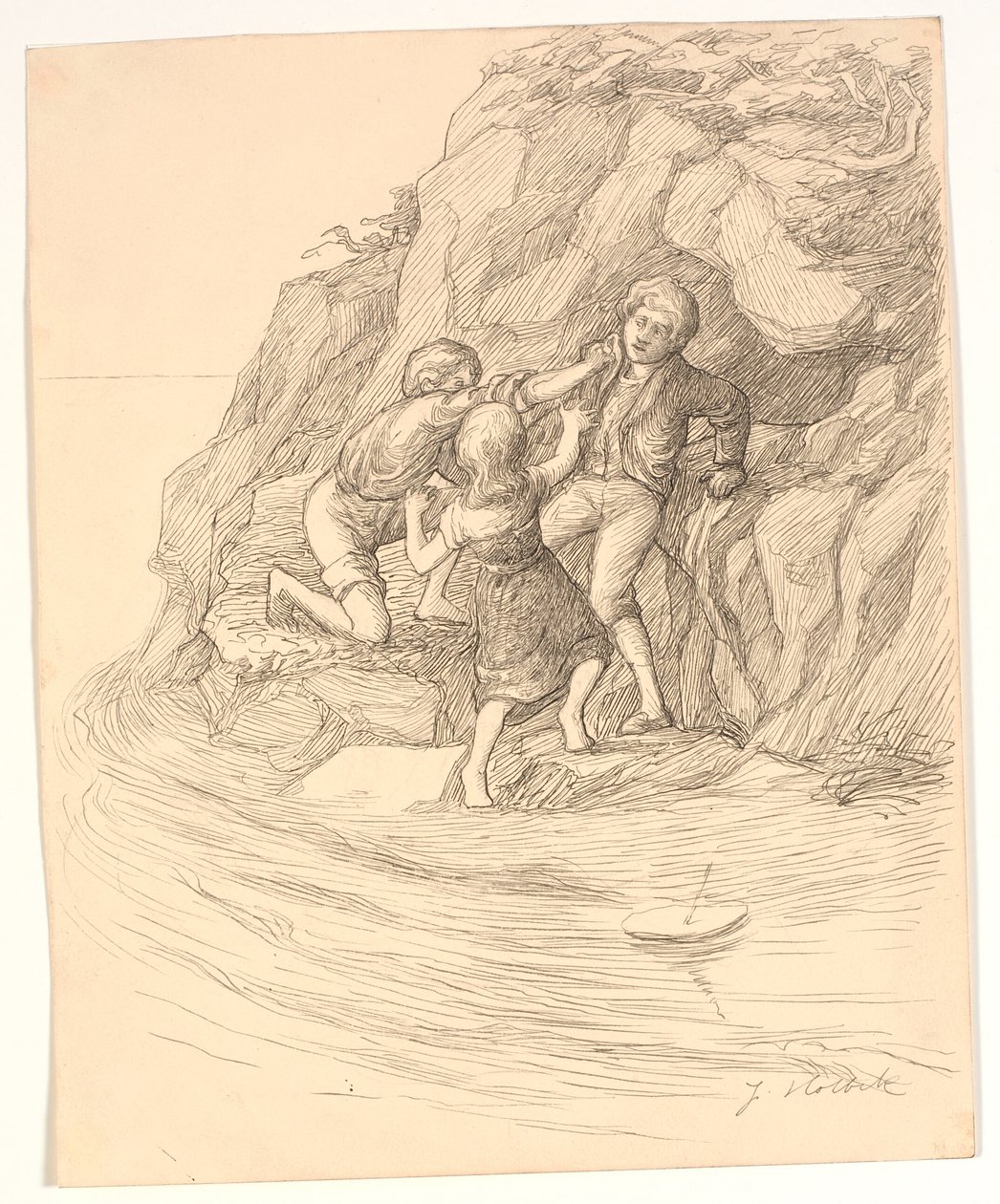 Illustratie voor Alfred Tennyson "Enoch Arden" door Johannes Holbek