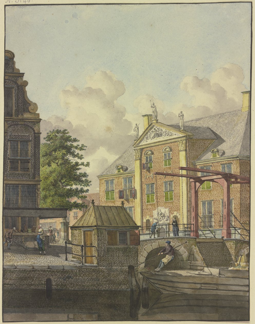 Sluissluis voor een paleis met een bas-reliëf door Johannes Huibert Prins