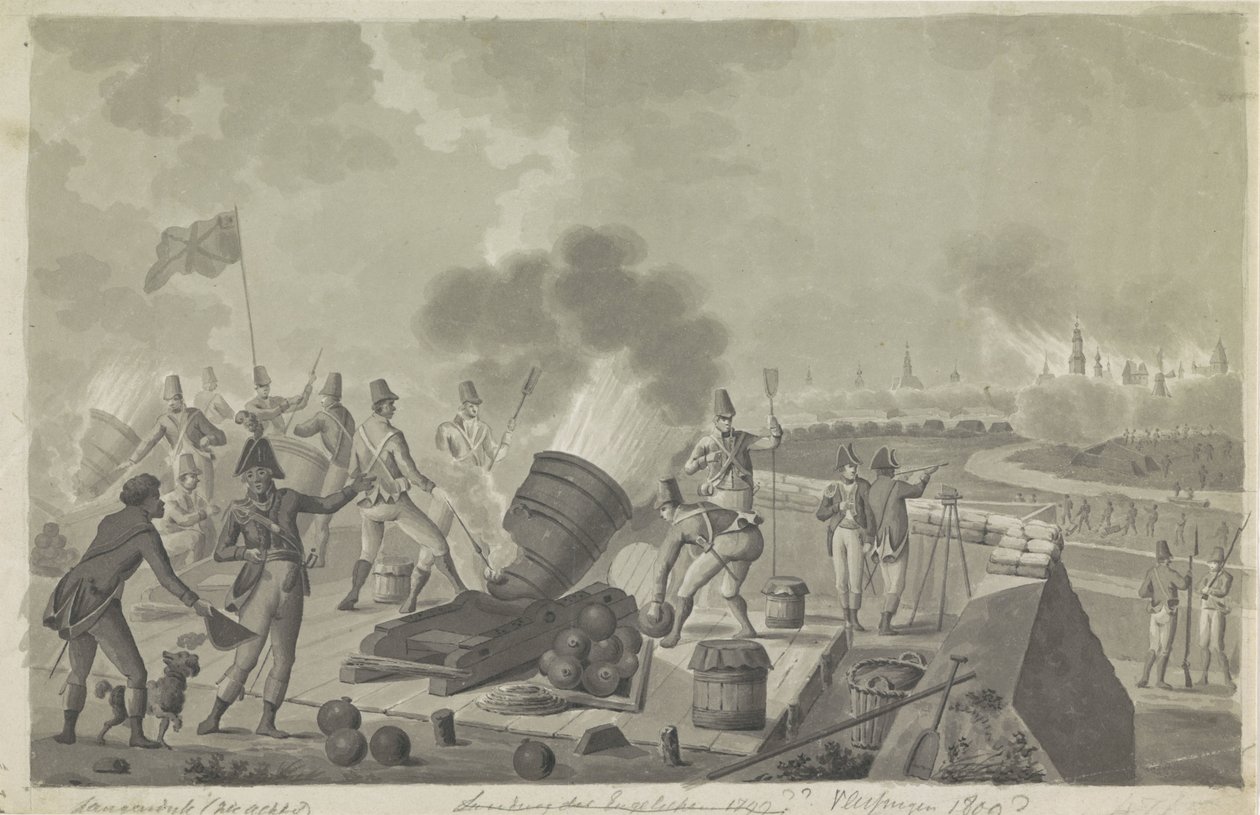 Bombardement van Vlissingen door de Britten, 1809 door Johannes Jelgerhuis (possibly)