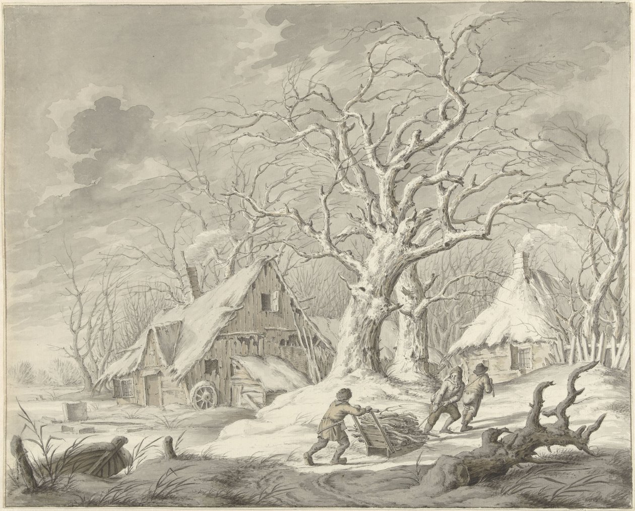 Winterlandschap door Johannes Jelgerhuis