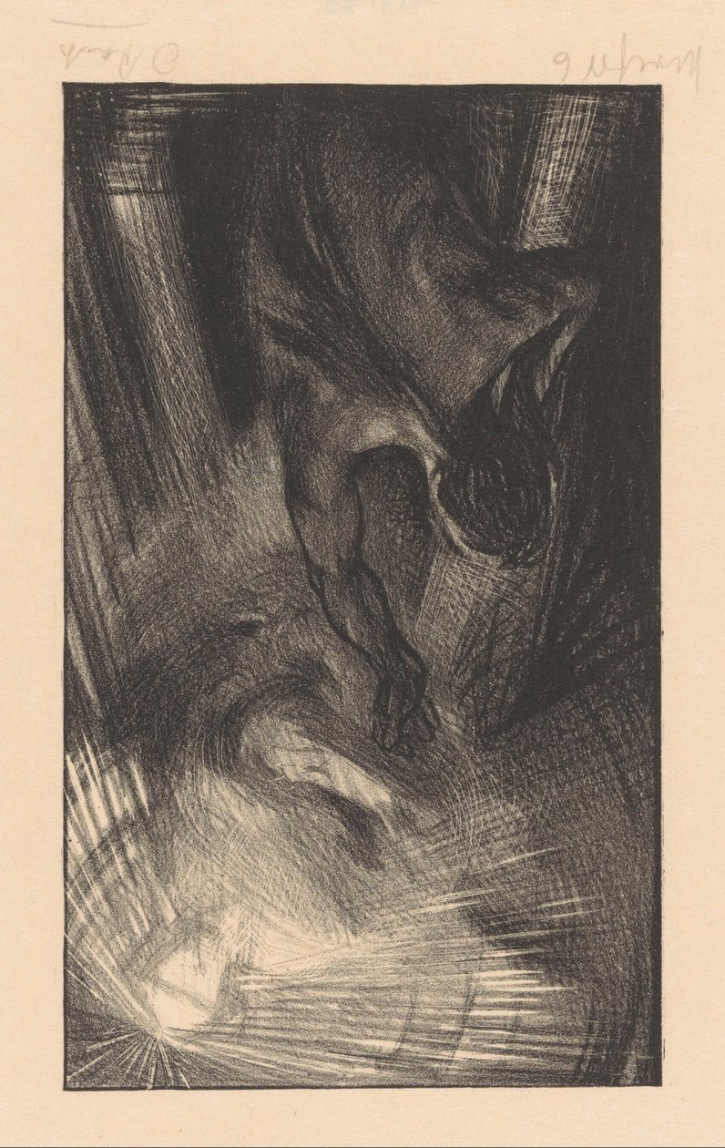 Verschijning van een lichtende gestalte door Johannes Josephus Aarts (signed by artist)