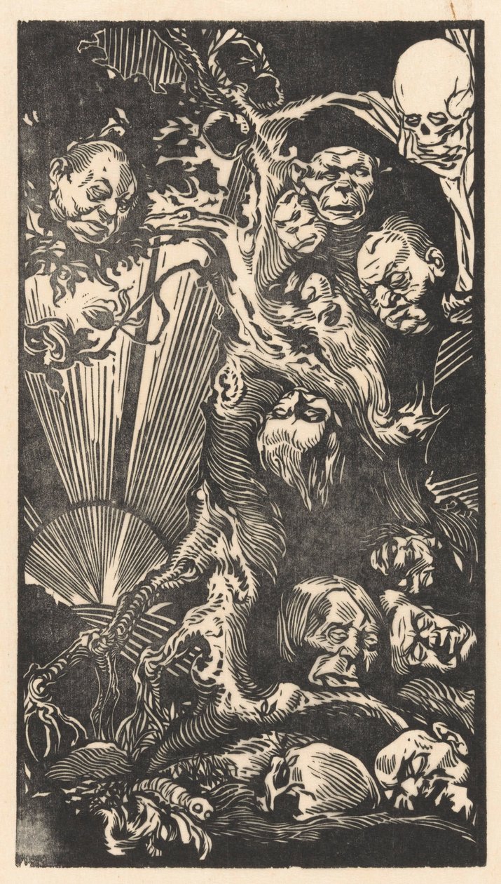 Boom met fantastische koppen door Johannes Josephus Aarts