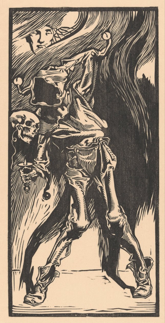 De Dood als harlekijn, bilboquet spelend door Johannes Josephus Aarts