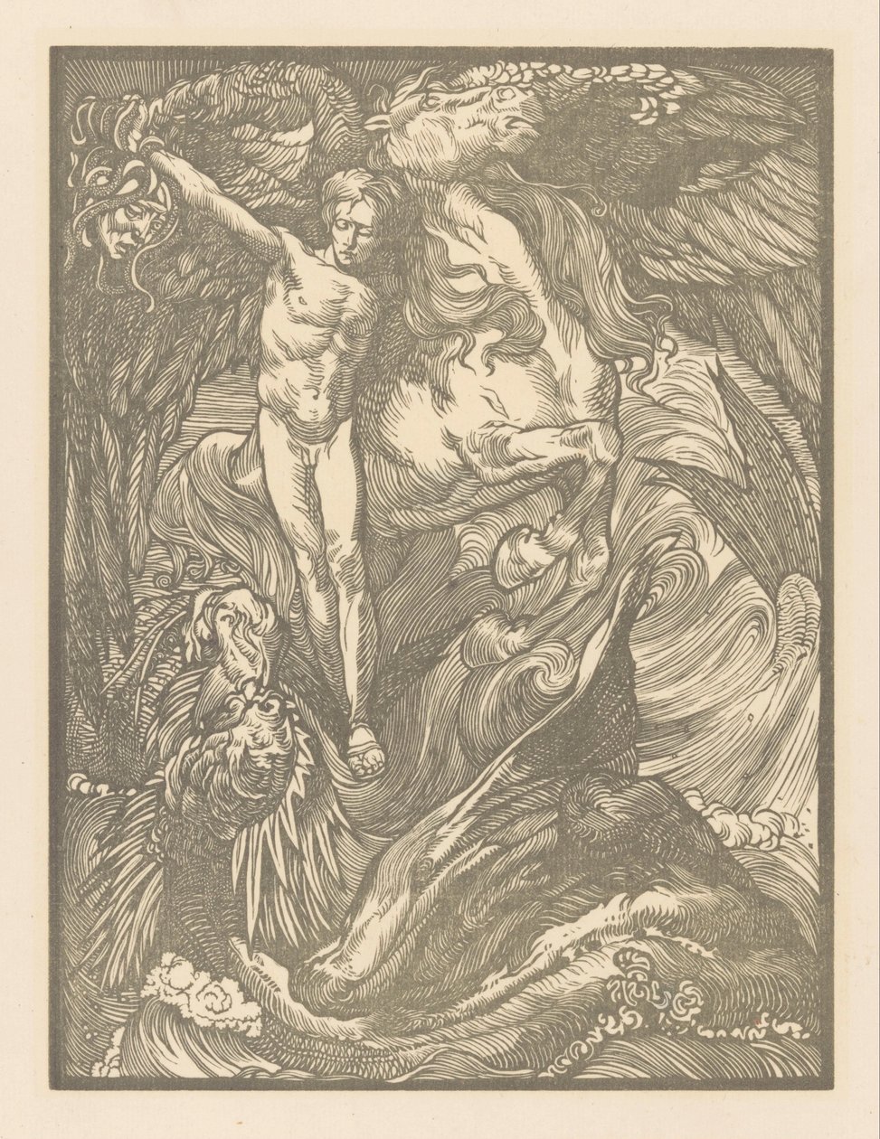 Perseus en het zeemonster door Johannes Josephus Aarts