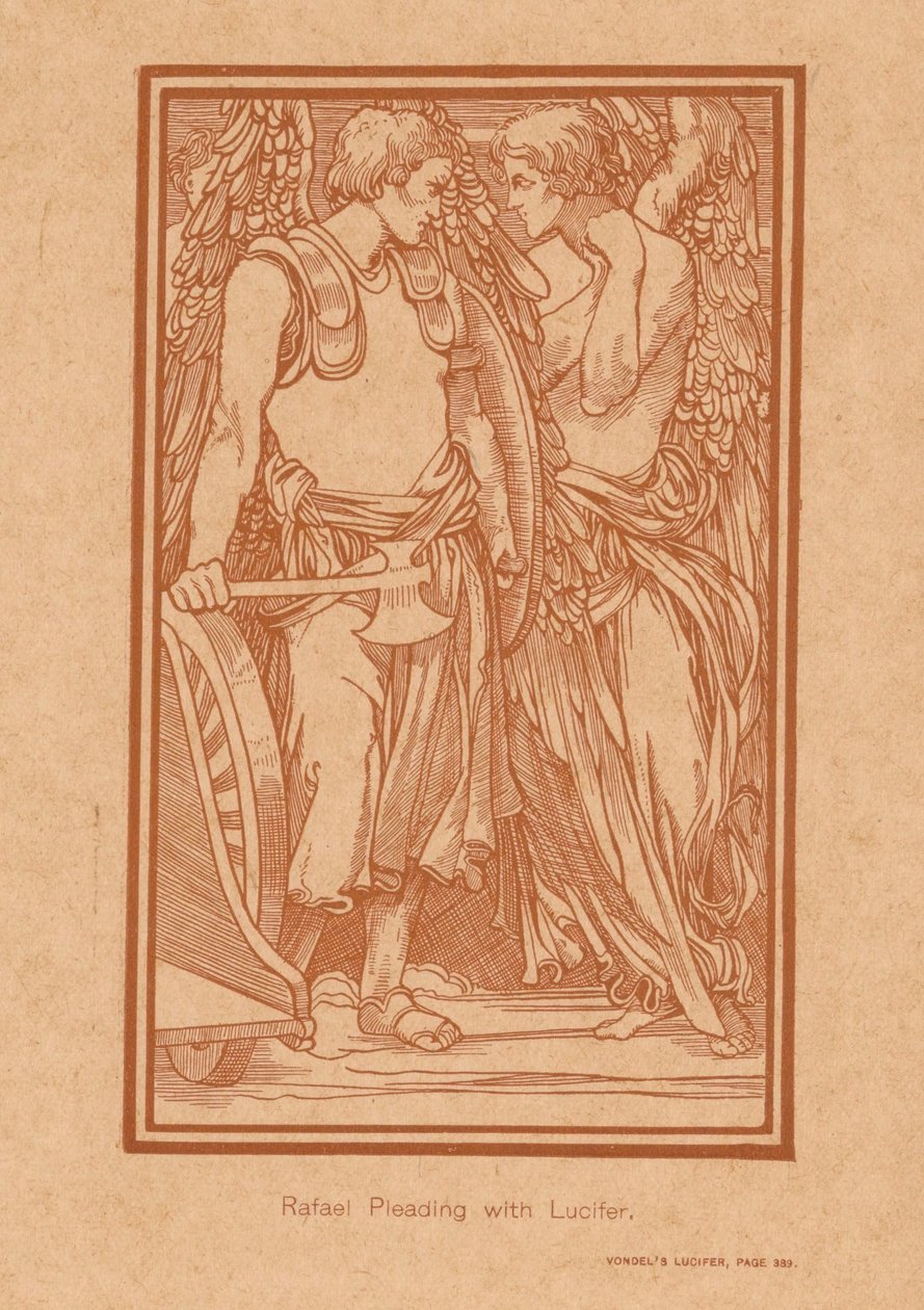 Rafaël probeert Lucifer tot rede te brengen door Johannes Josephus Aarts