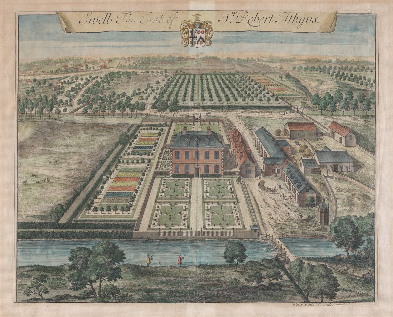 Swell, de zetel van Sir Robert Atkyns, [1712] heruitgegeven 1768 door Johannes Kip