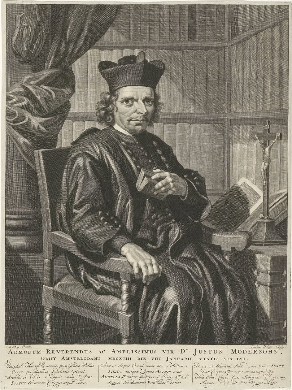 Portret van de pastoor Justus Modersohn door Johannes Klopper