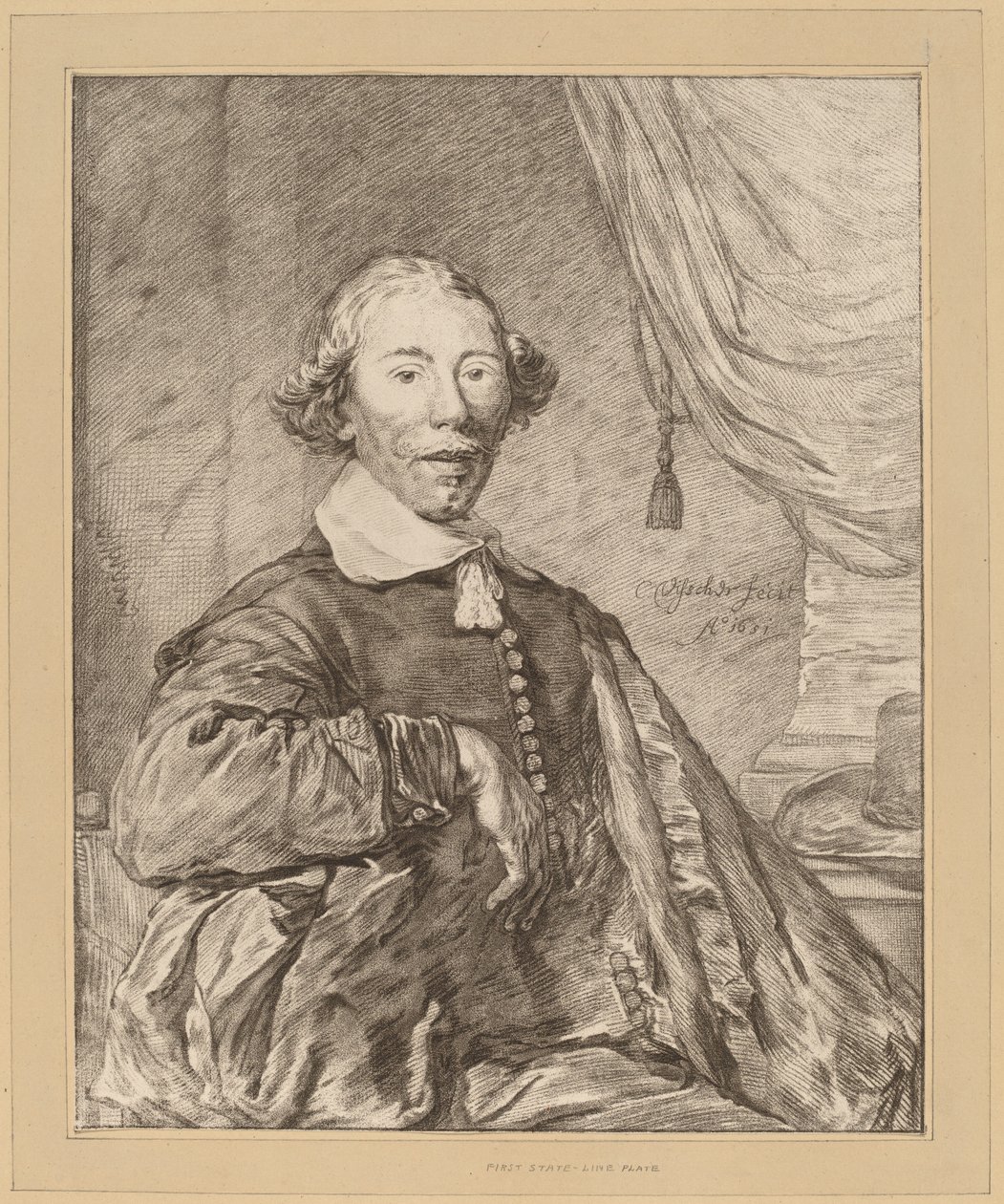 Portret van een zittende man, 1771 door Johannes Kornlein