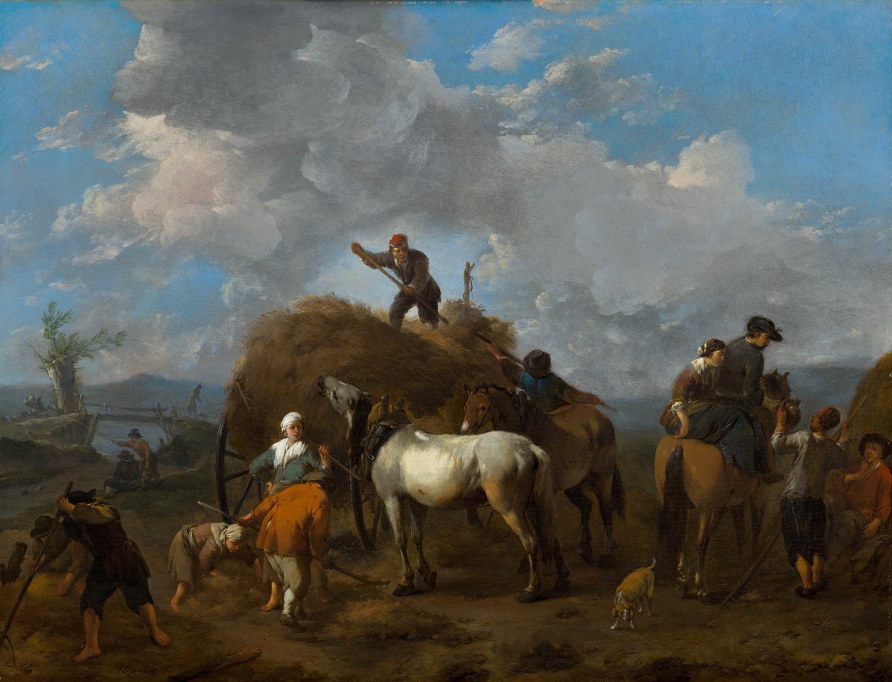 Dutch: Het binnenhalen van het hooi Harvesting the Hay door Johannes Lingelbach