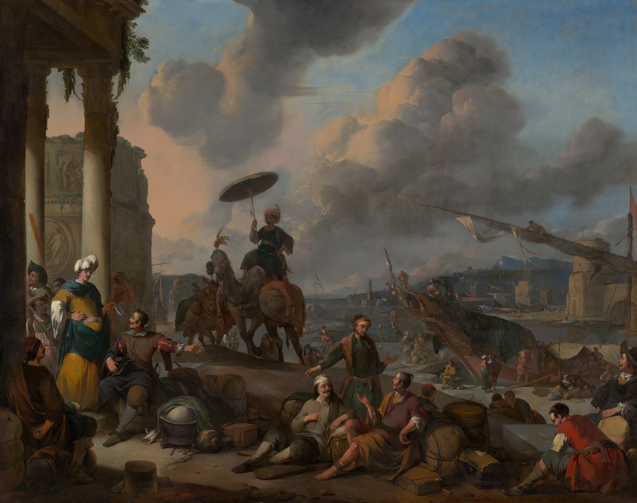 Haven aan de Middellandse Zee door Johannes Lingelbach