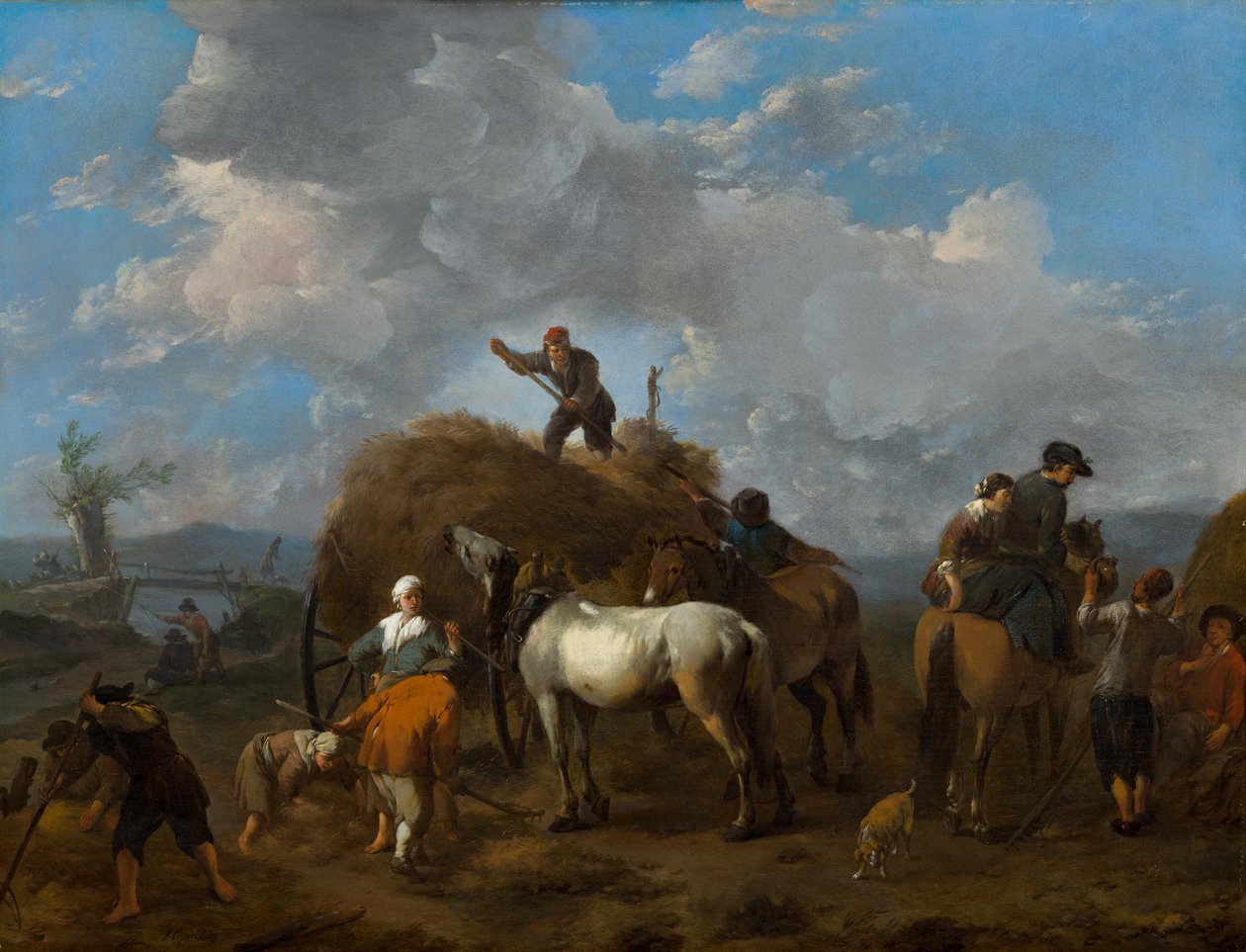 Hooi oogsten door Johannes Lingelbach