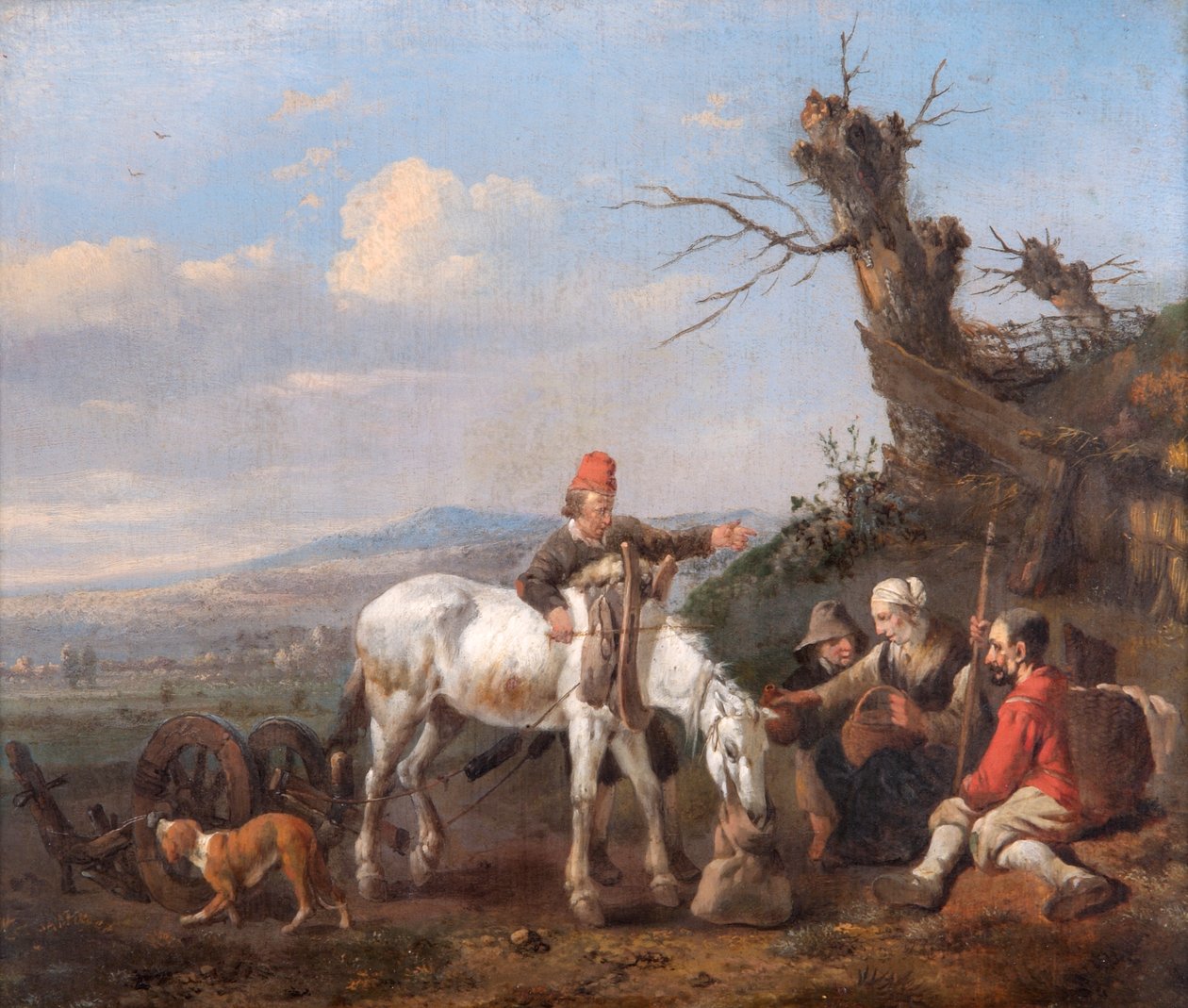 Landschap met rustende reizigers door Johannes Lingelbach