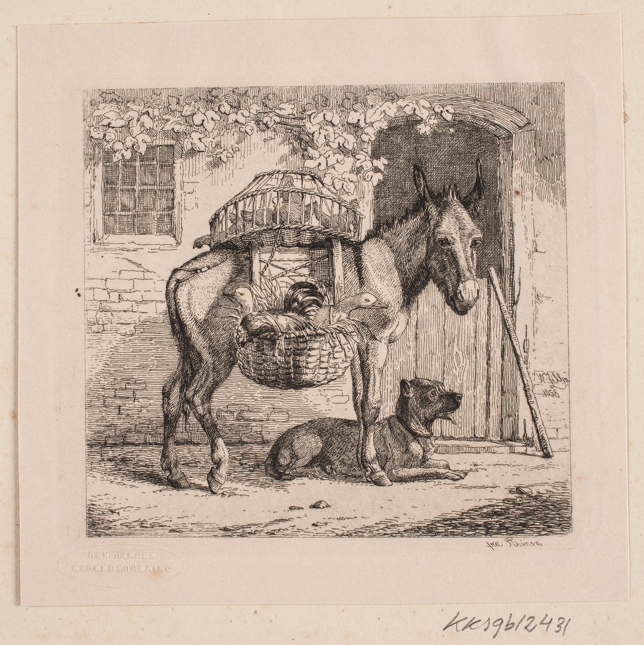 De ezel van de kippenkoopman door Johannes Wilhelm Zillen
