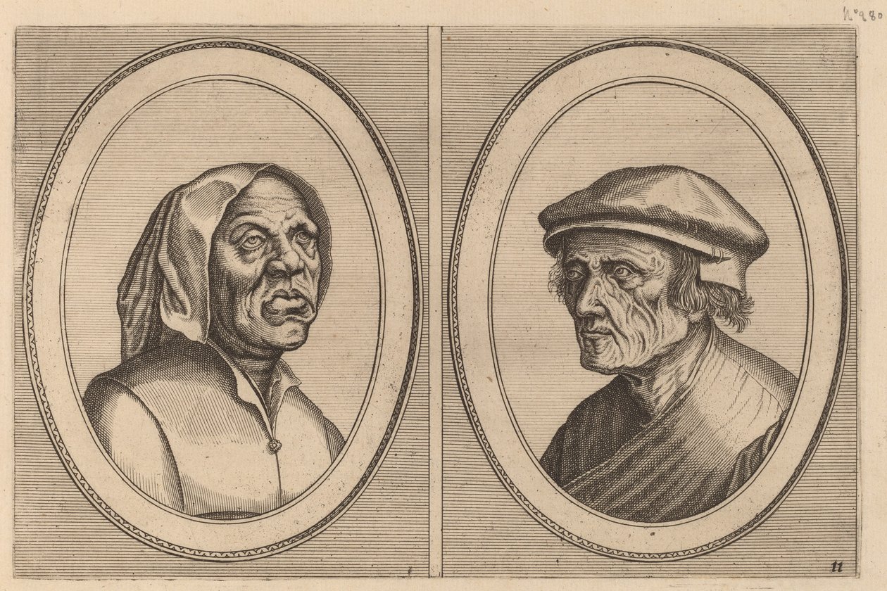 "Baef Schol-becx" en "Spruyt Vroegh-bedorven" door Johannes and Lucas van Doetechum after Pieter Bruegel the Elder
