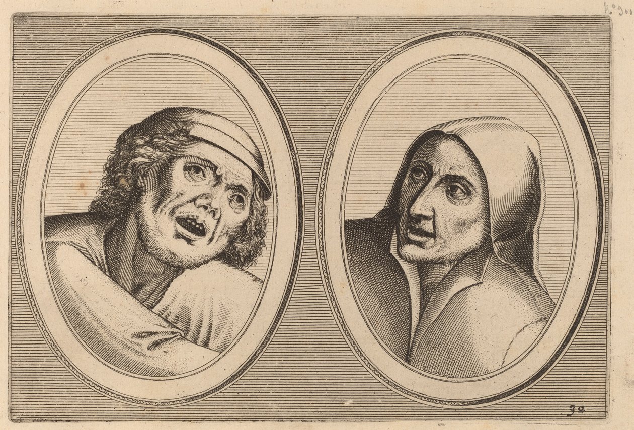 "Harme Snap-op" en "Keursje-sonder-naed" door Johannes and Lucas van Doetechum after Pieter Bruegel the Elder