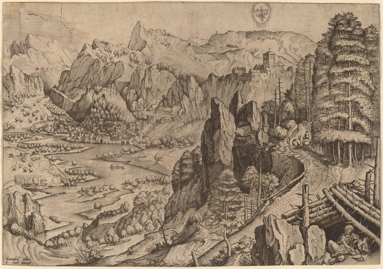 De Boetvaardige Magdalena door Johannes and Lucas van Doetechum after Pieter Bruegel the Elder