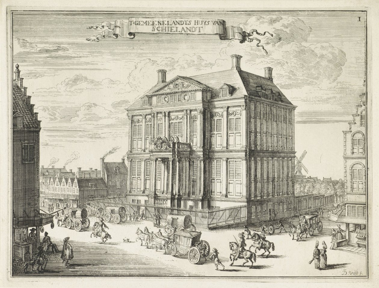 Gezicht op het Schielandshuis te Rotterdam door Johannes de Vouw