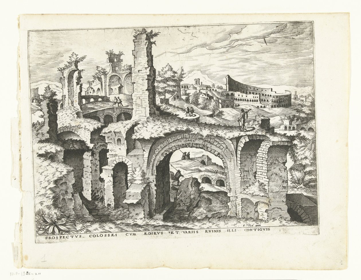 Gezicht op het Colosseum door Johannes of Lucas van Doetechum (attributed to)