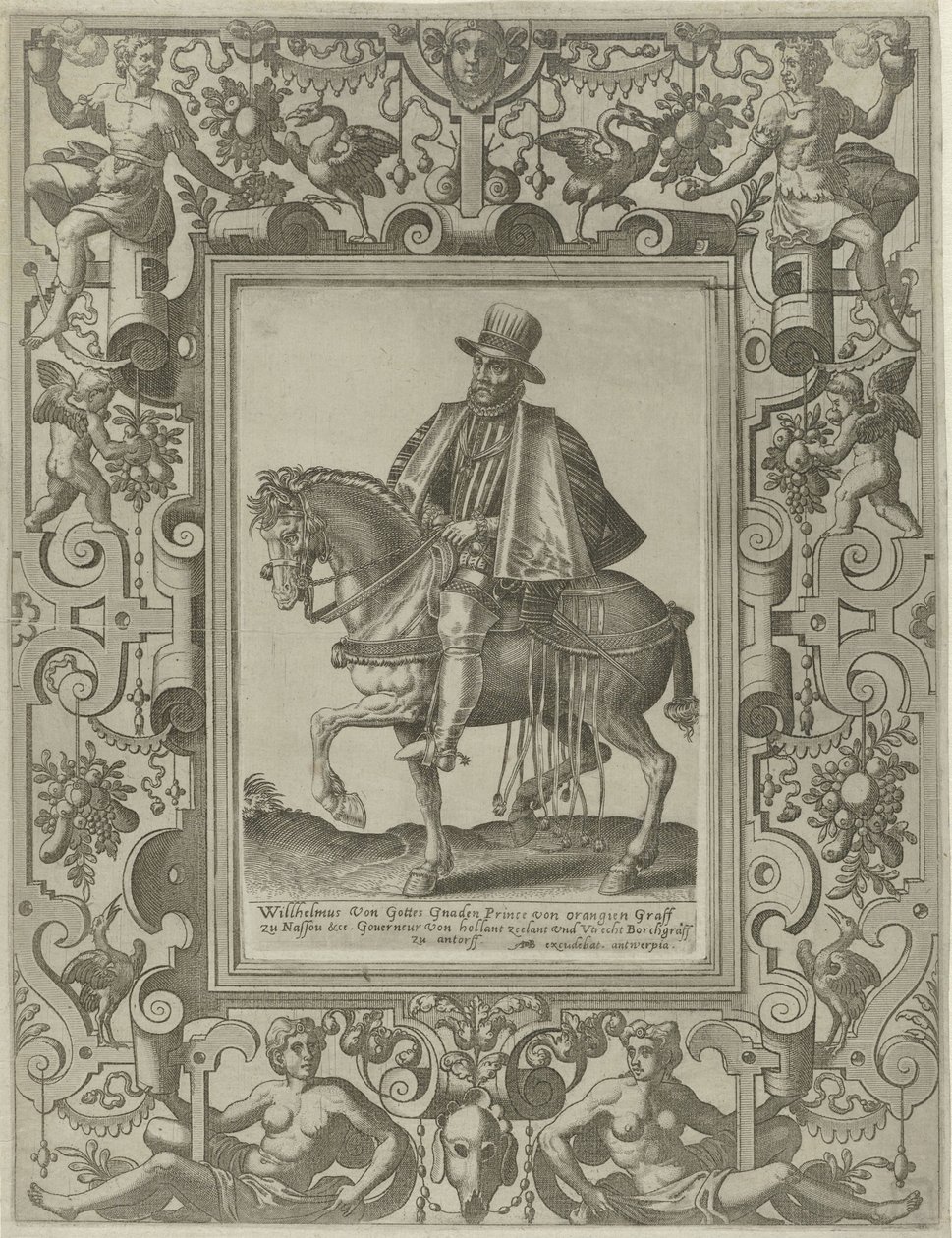 Ruiterportret van Willem I, prins van Oranje door Johannes of Lucas van Doetechum