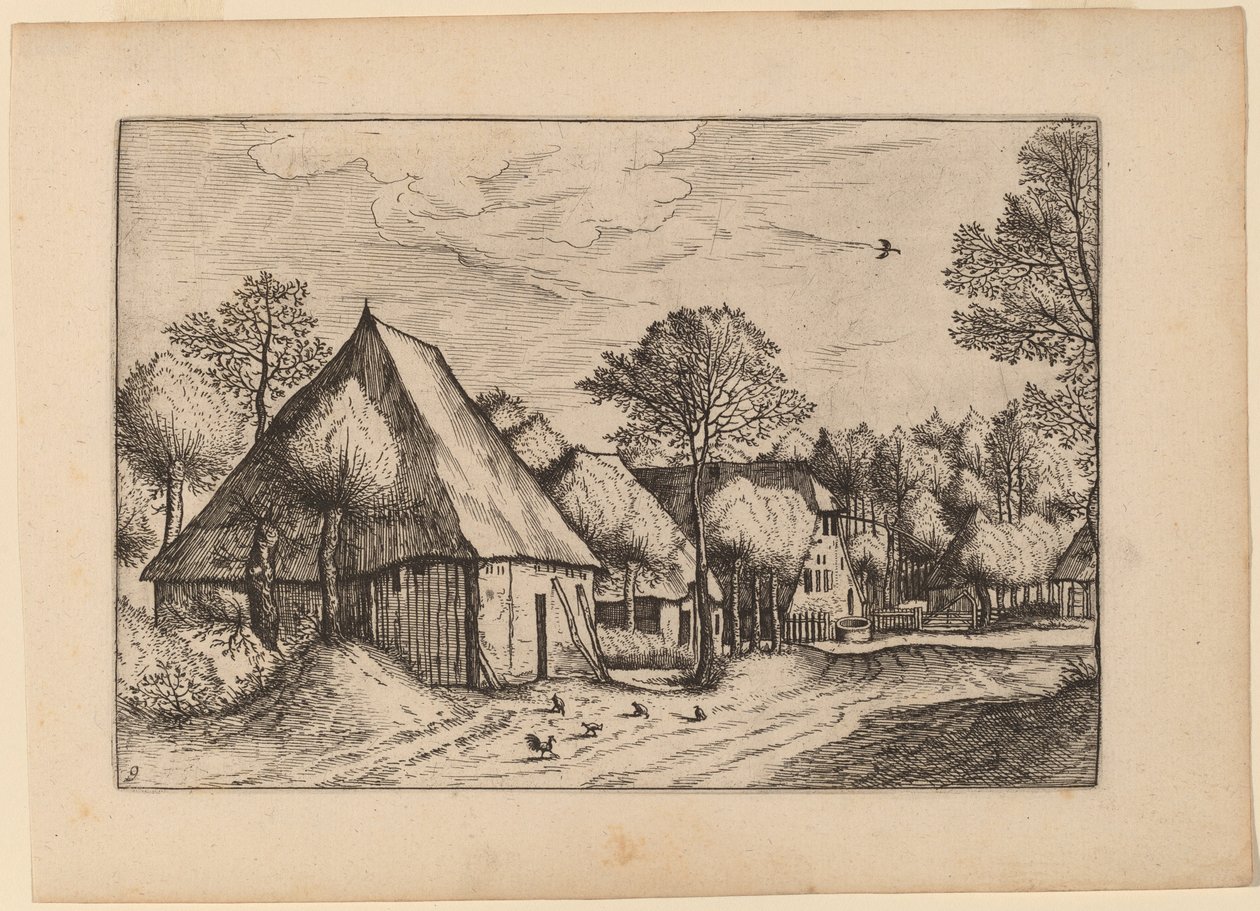 Een Boerderij met een Put door Johannes van Doetechum, the Elder and Lucas