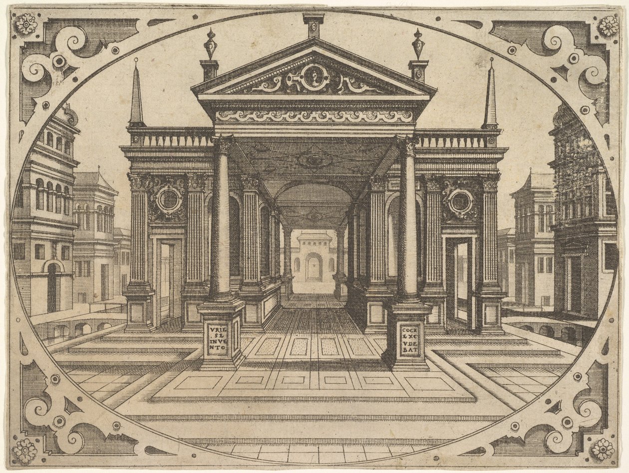 Plaat uit Scenographiae door Johannes van Doetecum I