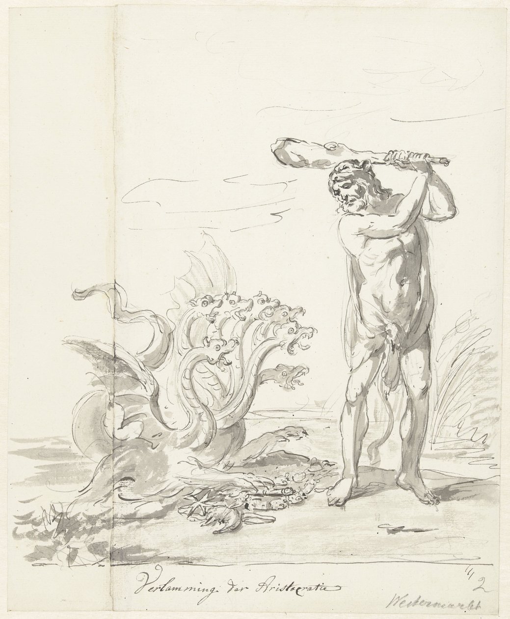 Vernietiging der Aristocratie, decoratie op de Westermarkt, 1795 door Johannes van Dregt (rejected attribution)