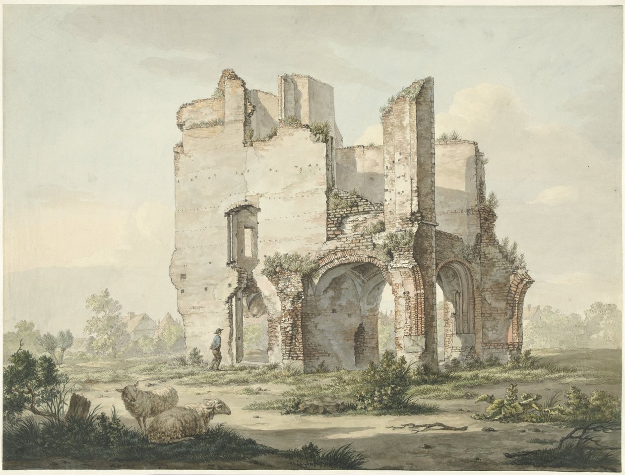 De ruïne van de Abdij van Rijnsburg door Johannes van Lexmond