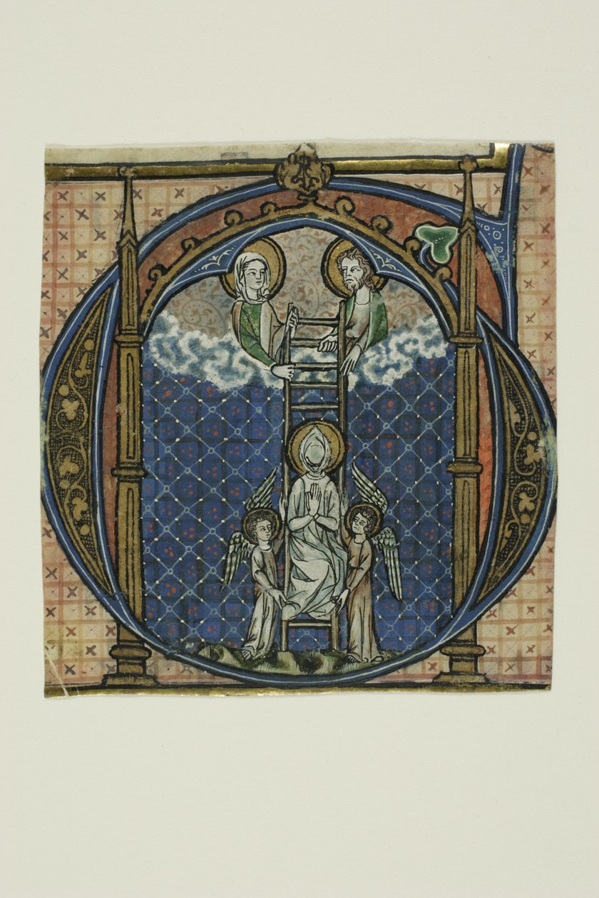 De Hemelvaart van St. Dominicus in een gehistoriseerde initiële "G" uit een graduale door Johannes von Valkenburg