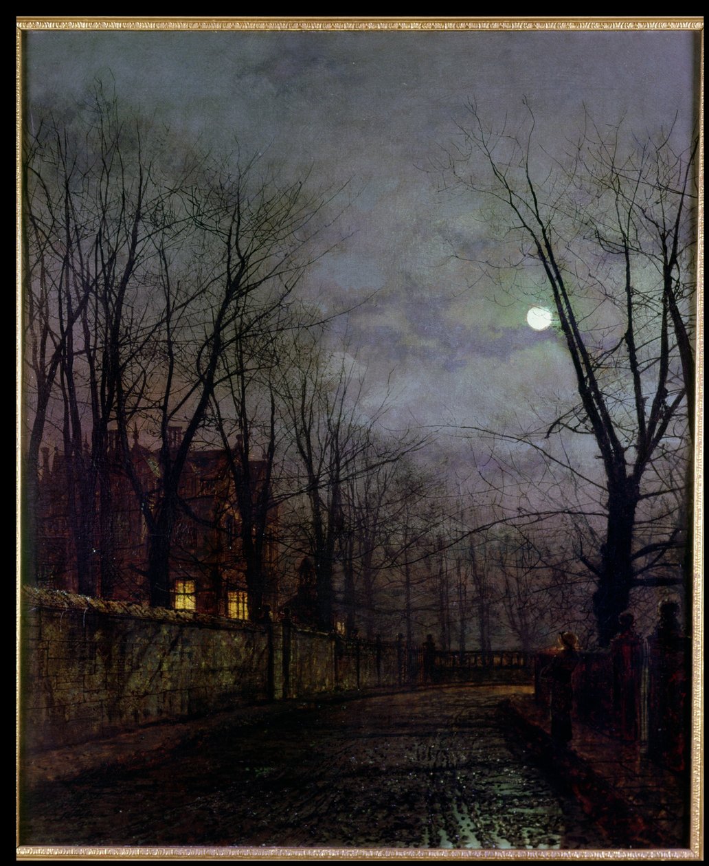 Maanverlichte Straatscène, 1882 door John Atkinson Grimshaw