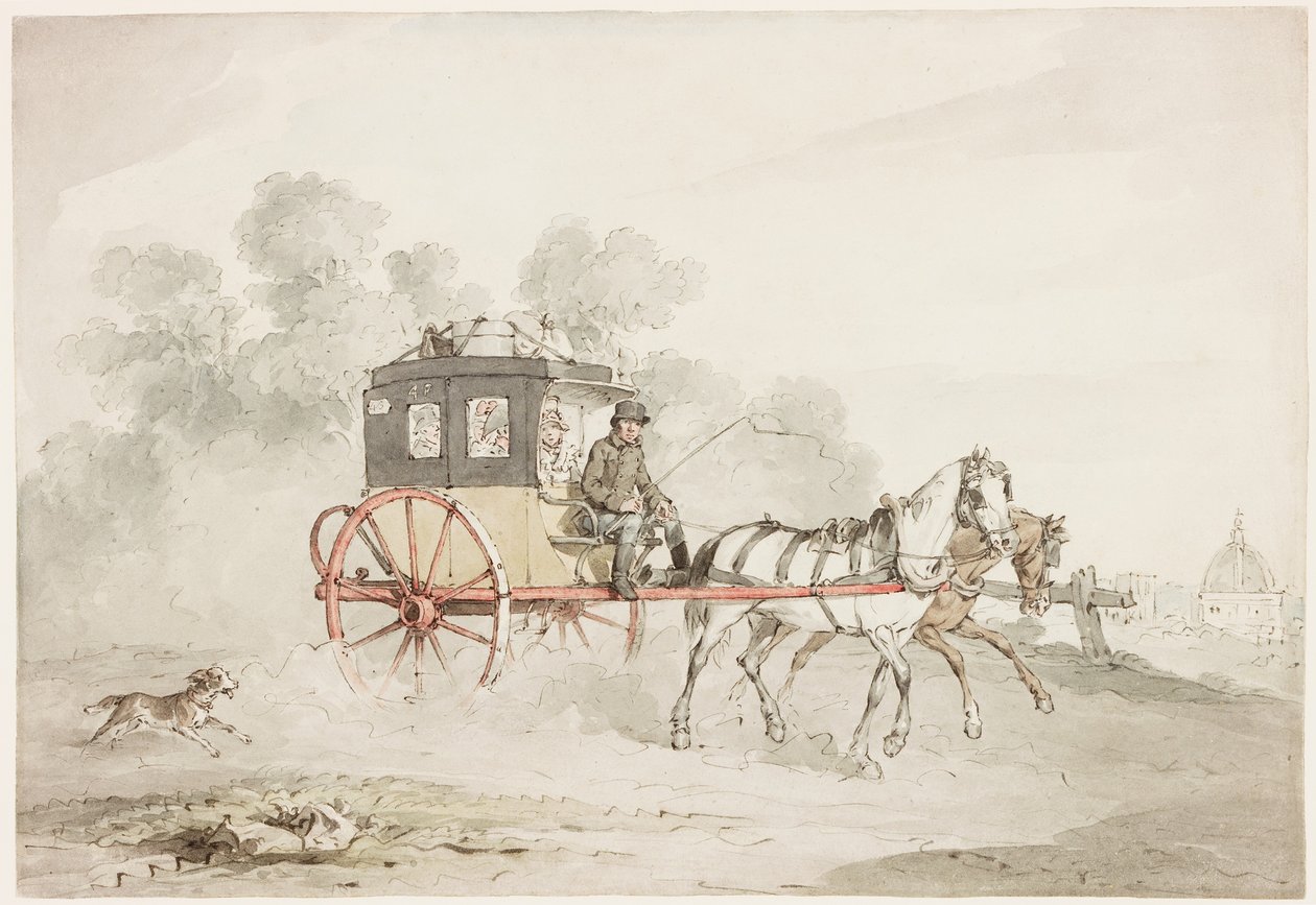 De Postkoets door John Augustus Atkinson