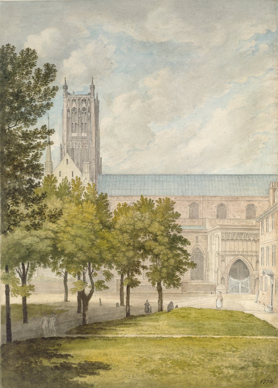 Kathedraal van Worcester, waarschijnlijk 1774 door John Baptist Malchair