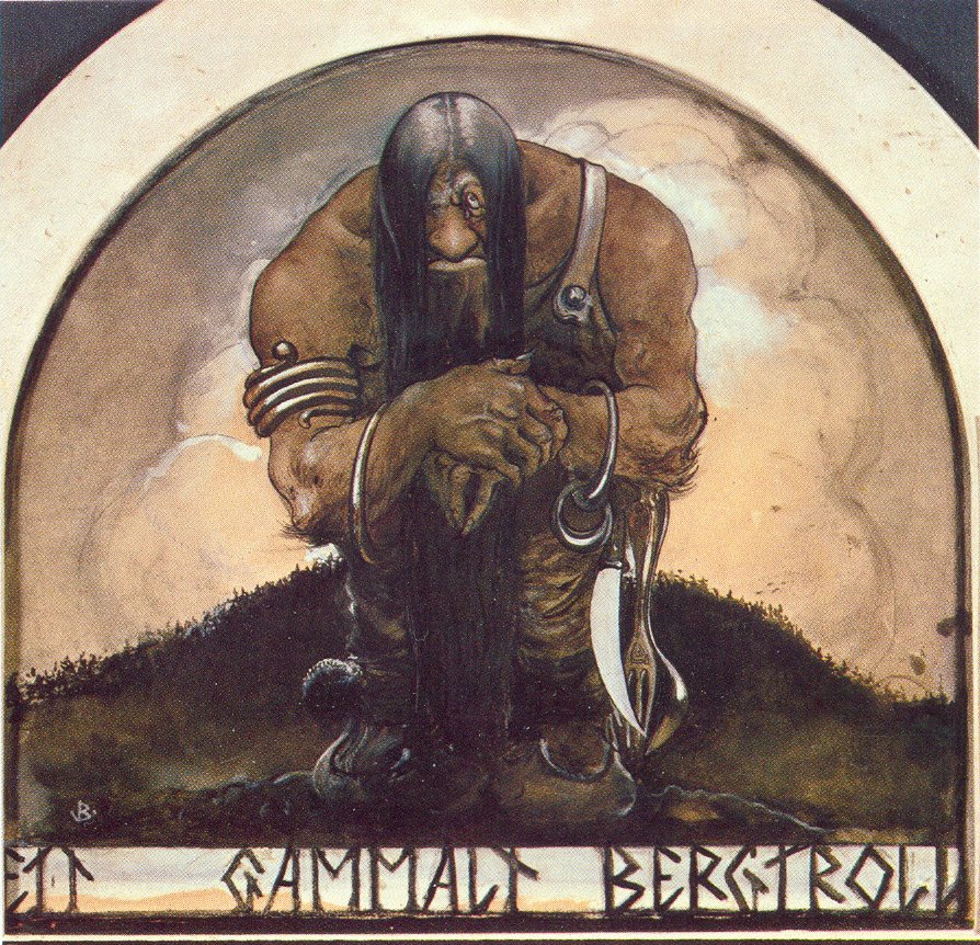 Een oude bergtrol door John Bauer