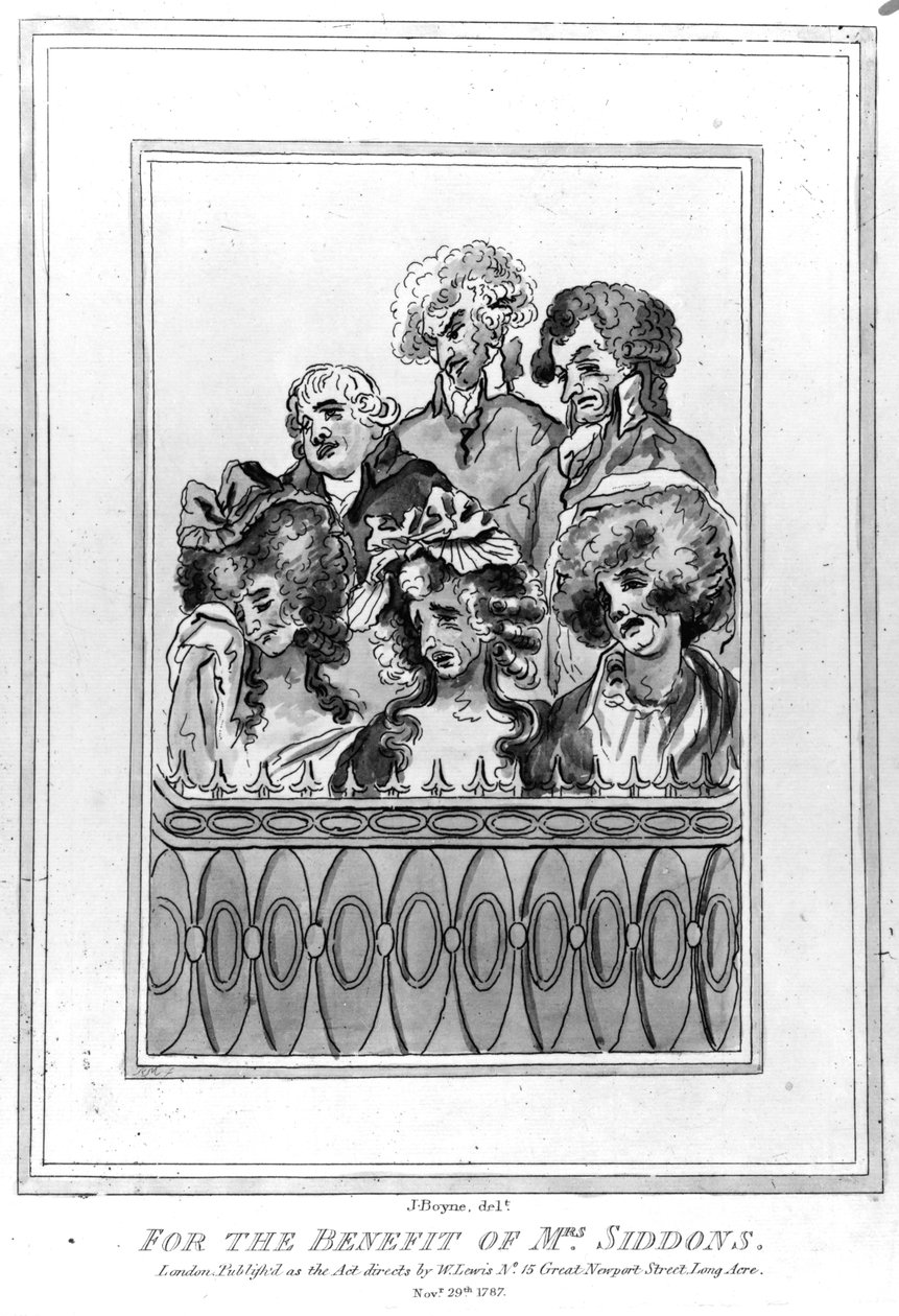 Ten voordele van mevrouw Siddons, 1787 door John Boyne