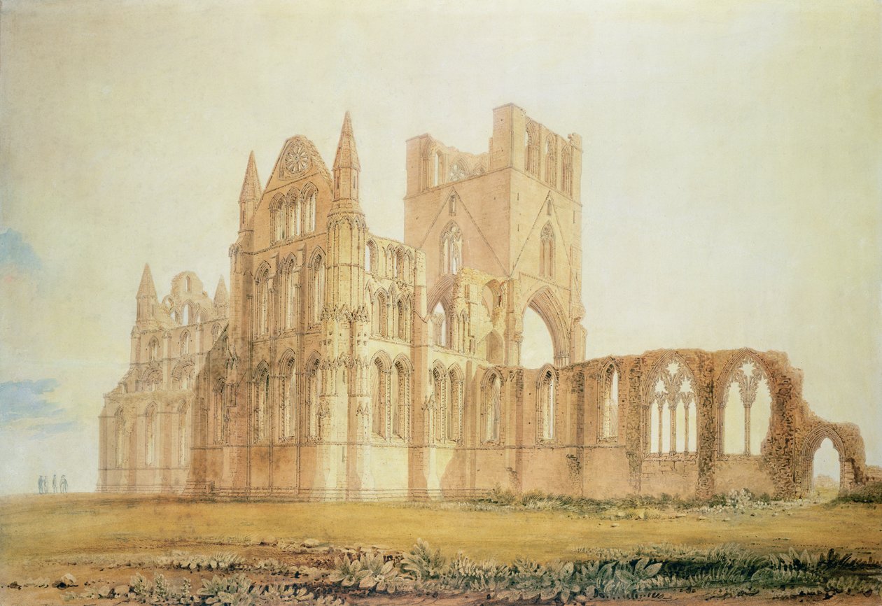 Uitzicht op Whitby Abbey, ca. 1820 door John Chessell Buckler