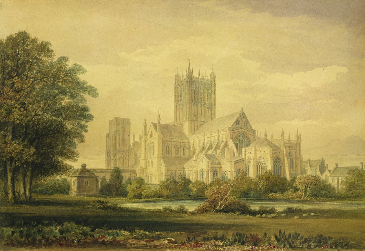 Kathedraal van Wells, 1821 door John Chessell Buckler