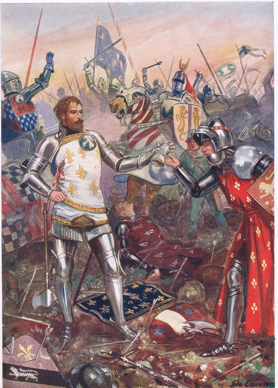De Overgave van Jan II van Frankrijk bij de Slag bij Poitiers, illustratie uit 